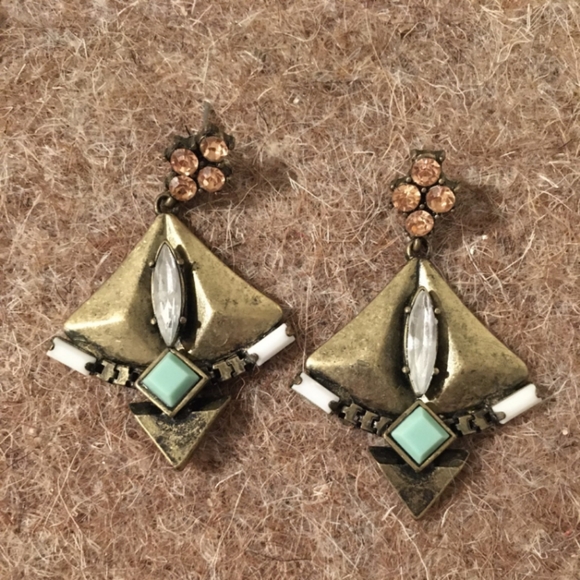 Nordstrom Brass & Turquoise Earring - Picture 1 of 1